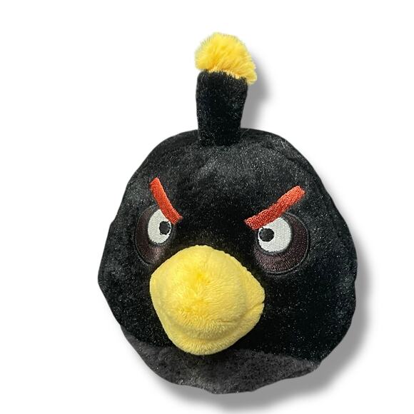 Angry Birds Plush Black Bomb Stuffed Animal 3rd Gen 2010 NO SOUND Decor 6" - Picture 2 of 10